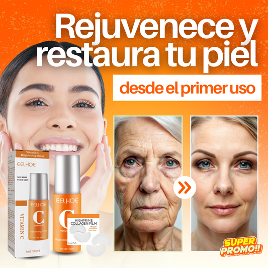 SPRAY DE COLAGENO CON ÁCIDO HIALURÓNICO Y VITAMINA C  + PARCHES GRATIS - SKIN C™