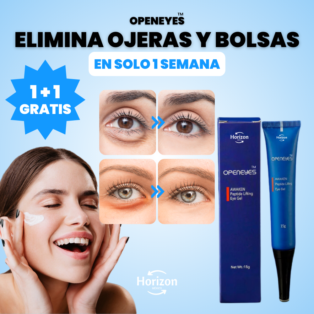 Crema Anti-Ojeras: Elimina 100% Bolsas en Días - OpenEyes™ (1+1 GRATIS)